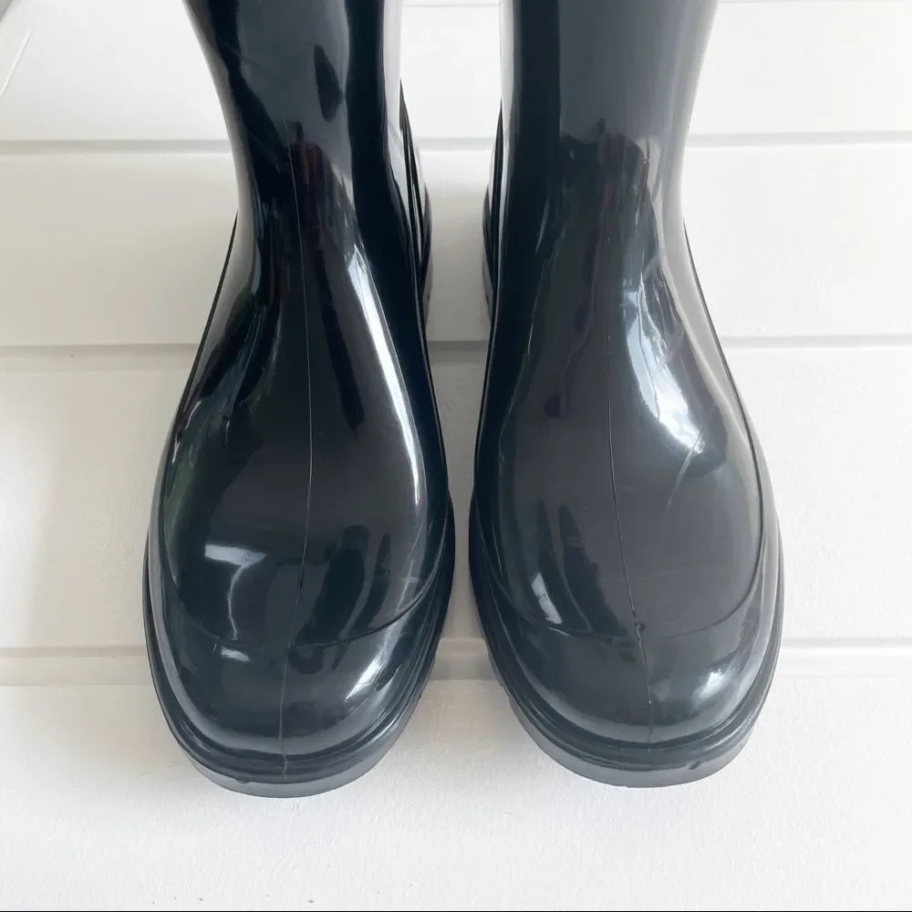 Burberry Kenyon Nova Check Belt Rain Snow Black Rubber Rain Boots Size 38/8 - Picture 9 of 14